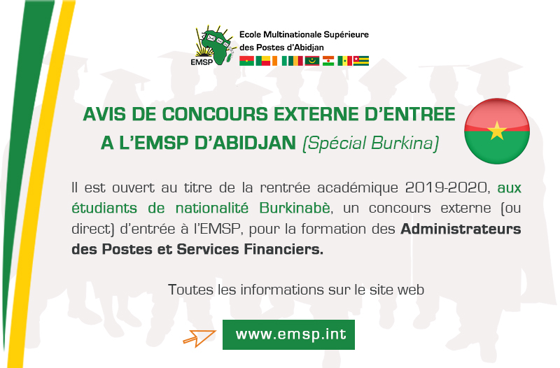 Avis de concours externe d'entrée à l'EMSP 2019-2020